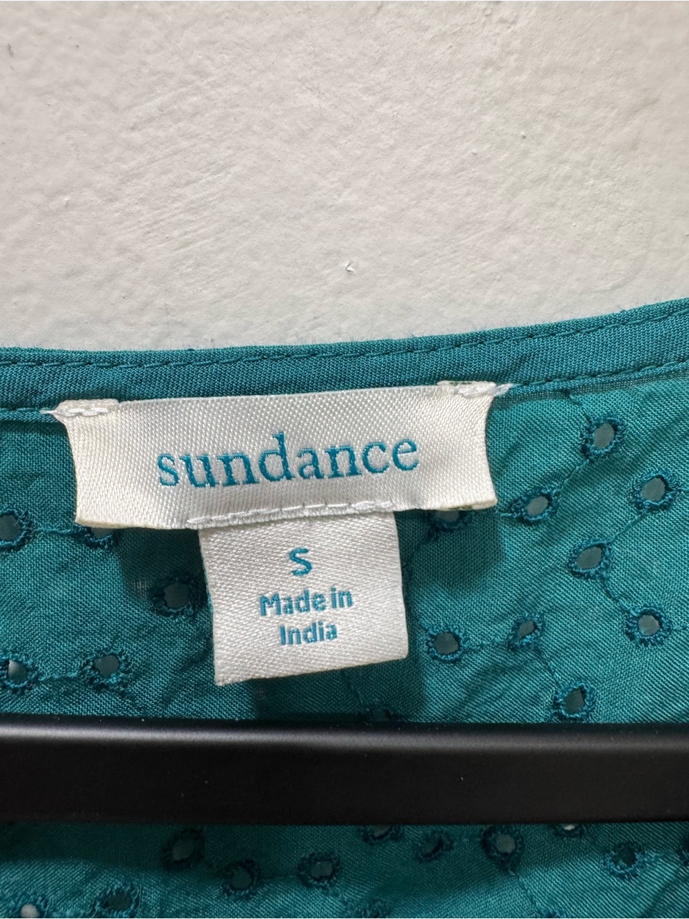 Sundance Adore Moi Chiffon Midi Dress Pacific Blue Green Eyelet Sheer S *FLAW - Picture 5 of 12